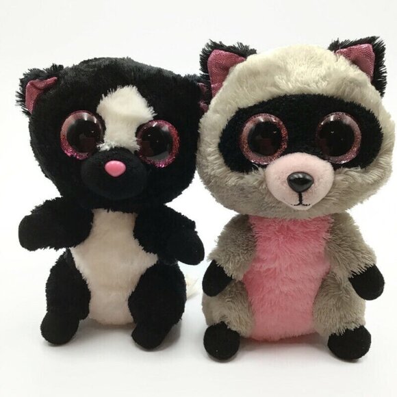Ty Beanie Boos Forest Animals Rocco Bandit Racoon Fay Fox Flora Skunk Woodland - Picture 8 of 14
